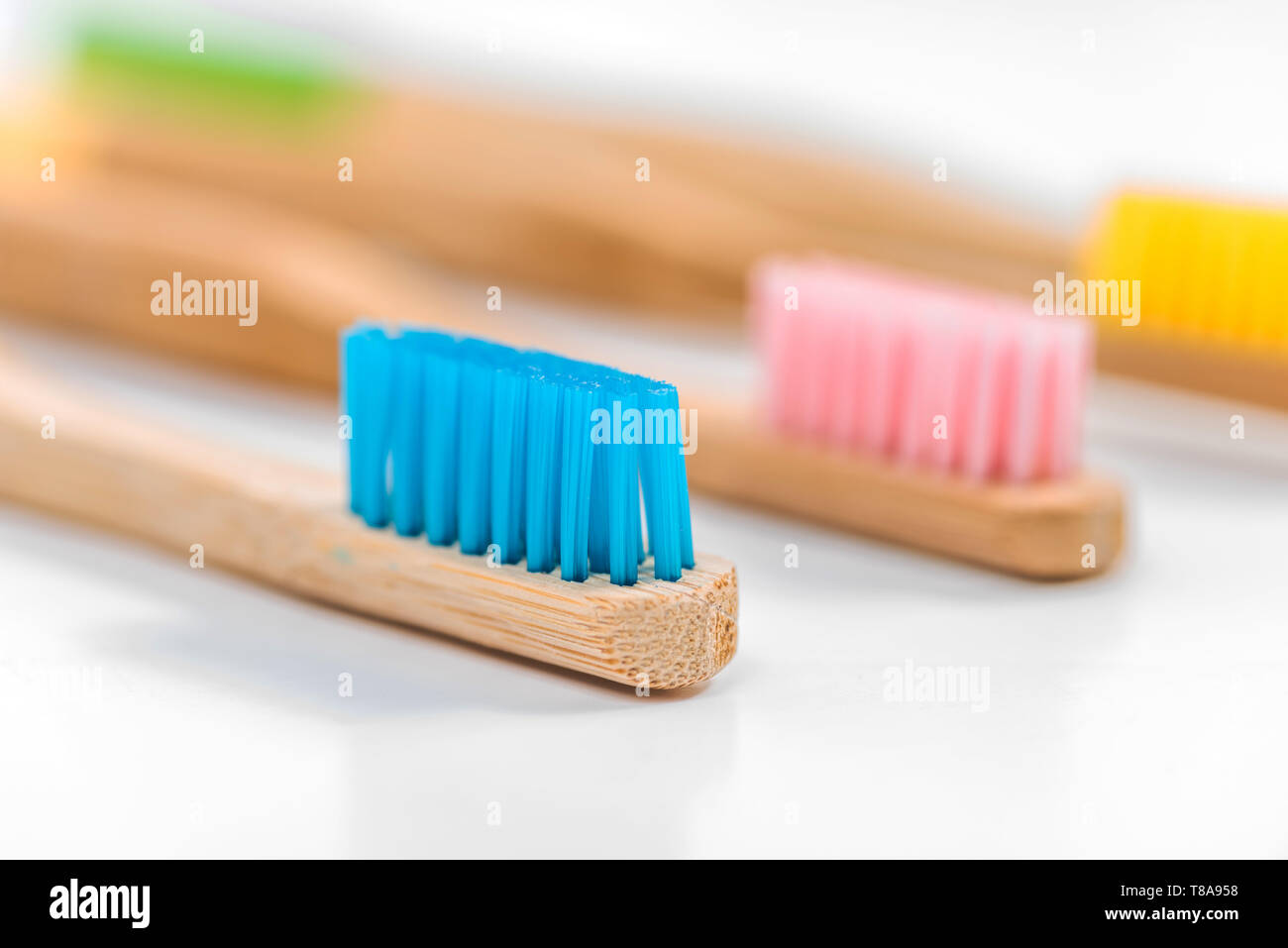 bamboo toothbrush isolated on the white background Stock Photo - Alamy