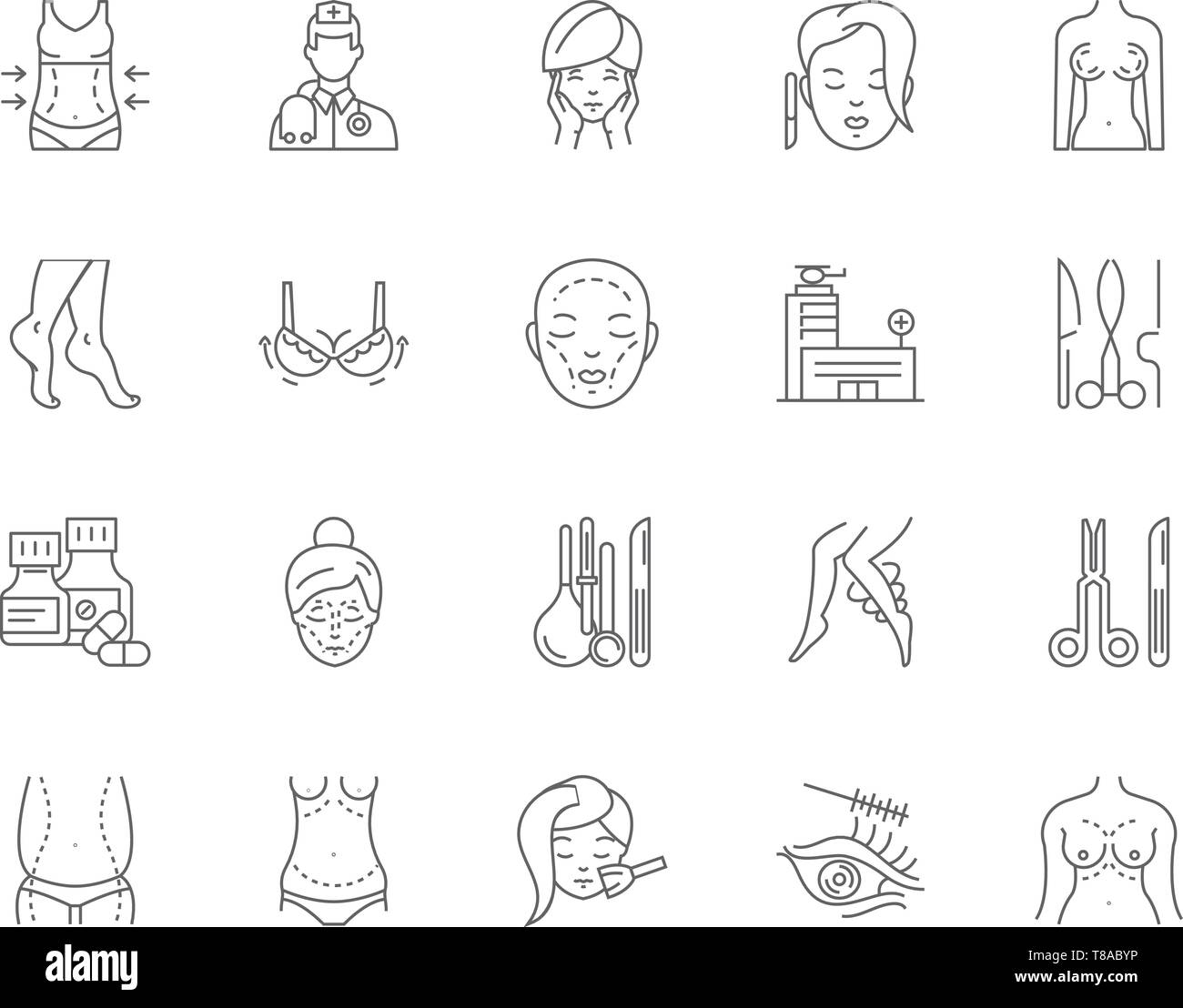 Aesthetic Medicine Line Icons Signs Vector Set Outline Illustration Concept Stock Vector 8936