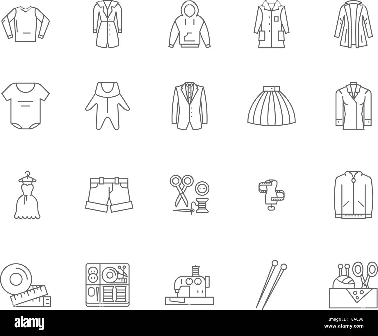 Apparel business line icons, signs, vector set, outline illustration ...