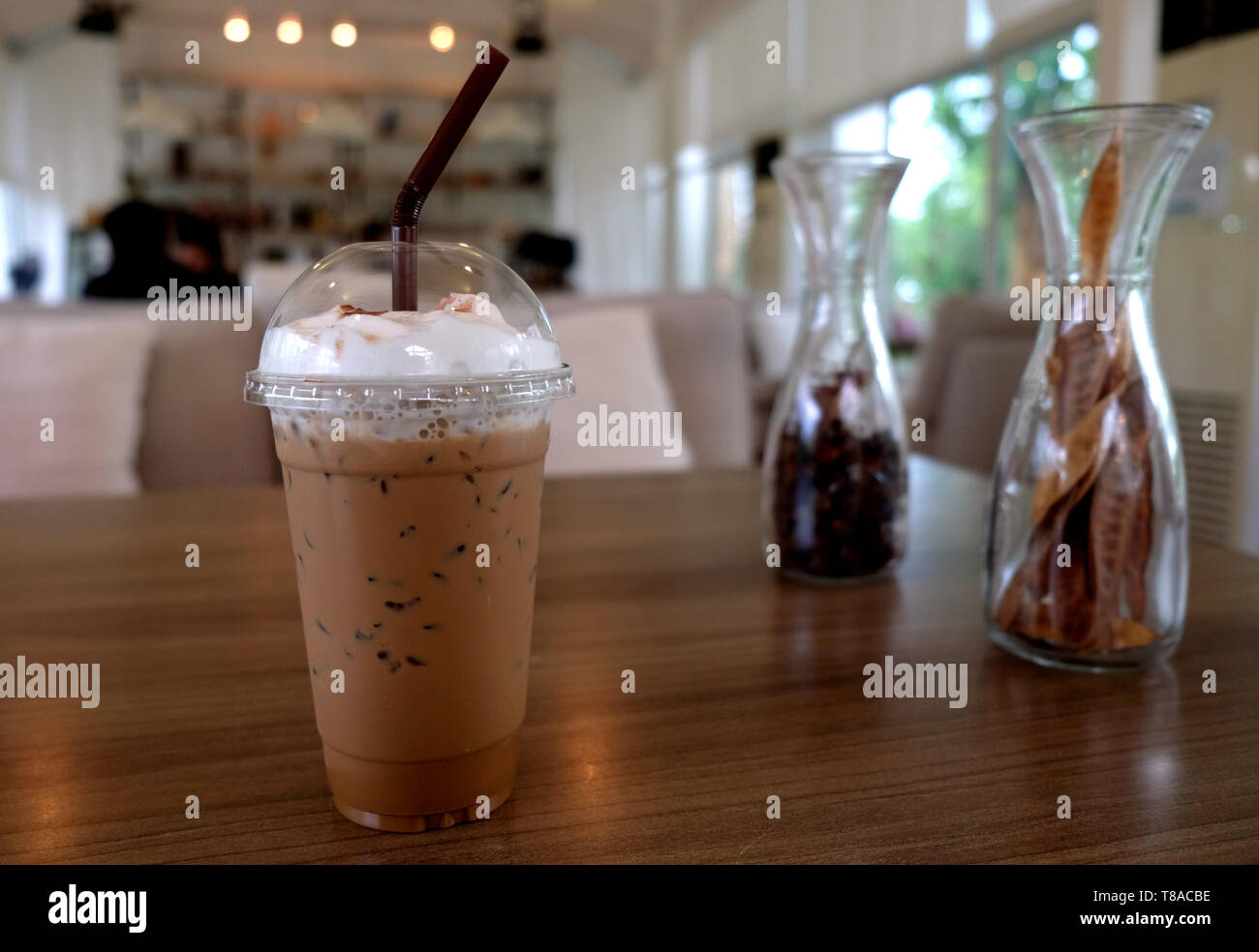 iced coffee cup in coffee shop Stock Photo Alamy