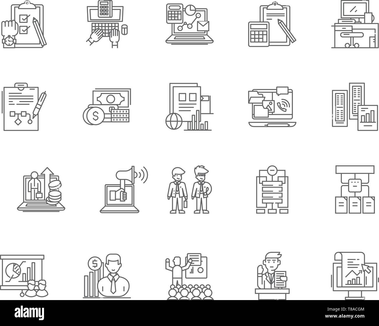 Auditors line icons, signs, vector set, outline illustration concept ...