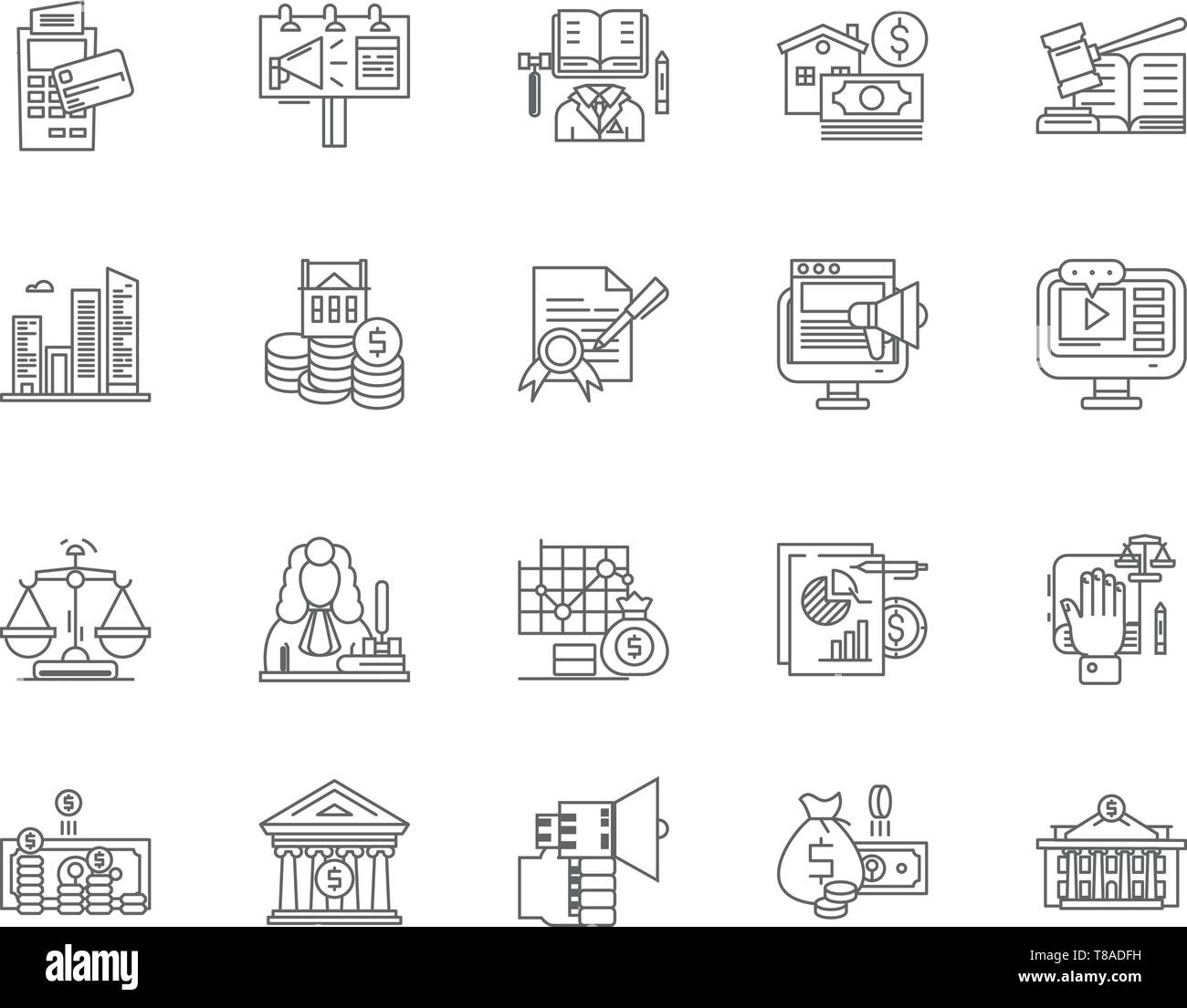 Business for sale line icons, signs, vector set, outline illustration concept  Stock Vector