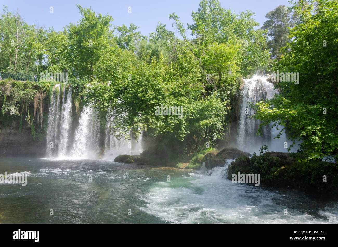Splendid Waterfall in the forest. Duden Waterfall, Antalya, Turkey. Stock Photo
