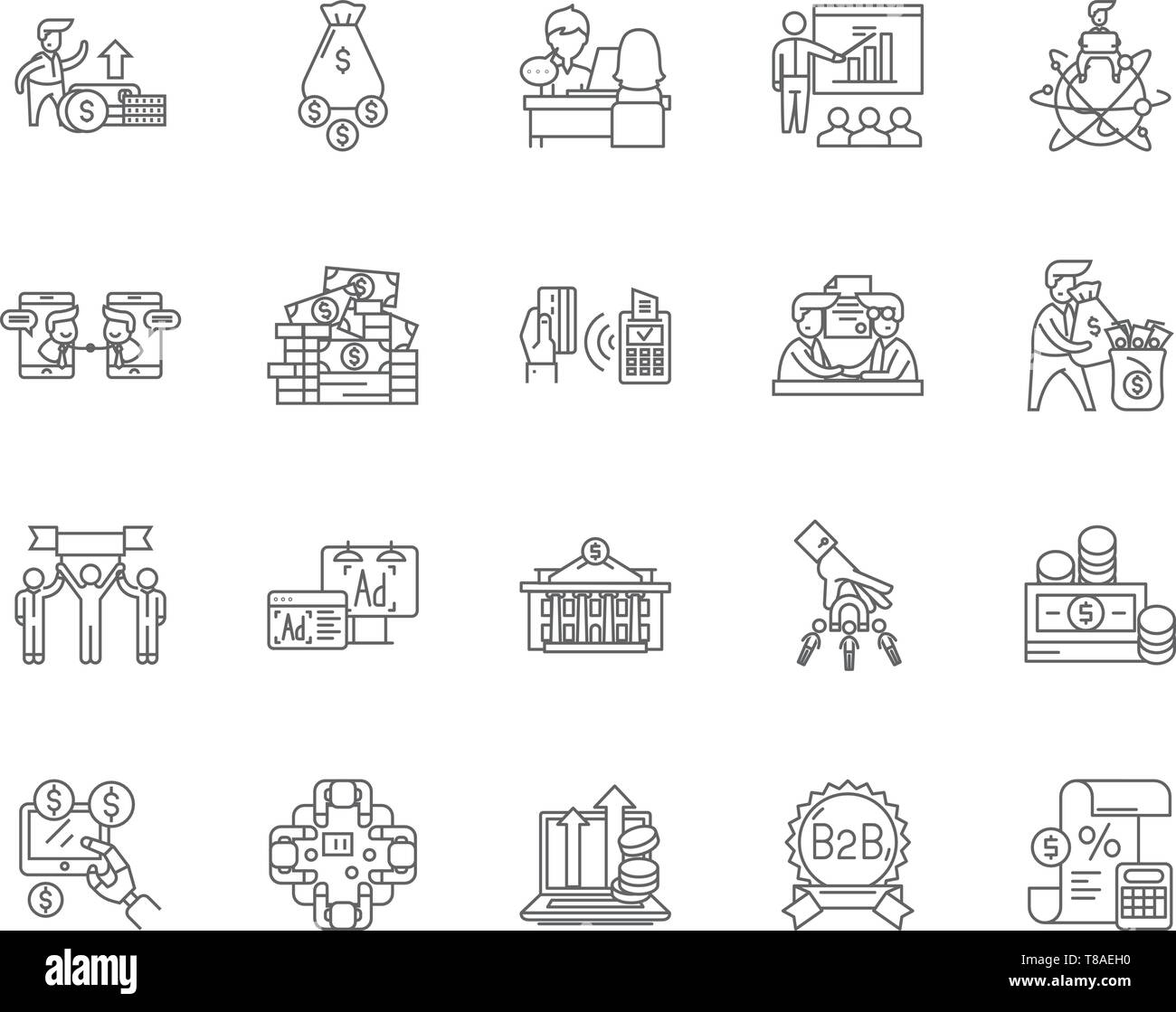 Commerce line icons, signs, vector set, outline illustration concept ...