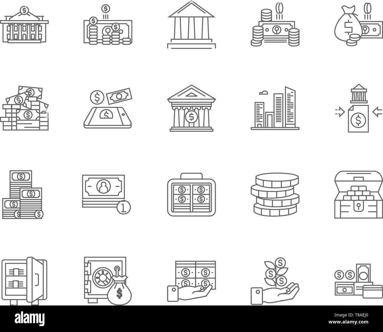 Commercial property line icons, signs, vector set, outline illustration ...
