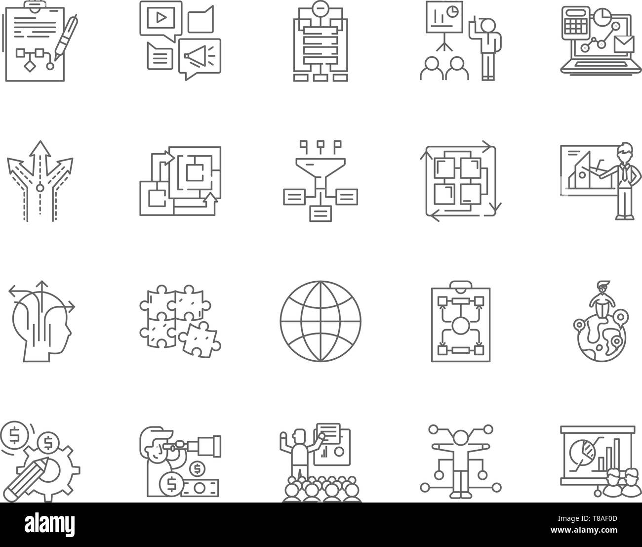 Coordination Line Icons Signs Vector Set Outline Illustration Concept Stock Vector Image 3504