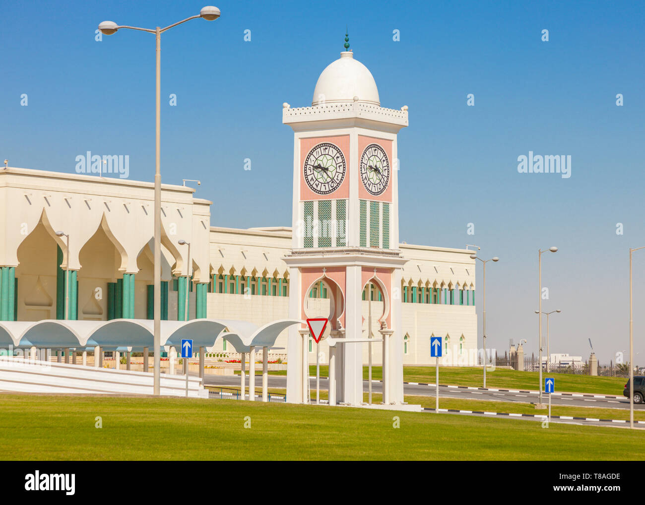 Clock tower in Doha. Doha, AdDawhah, Qatar Stock Photo Alamy
