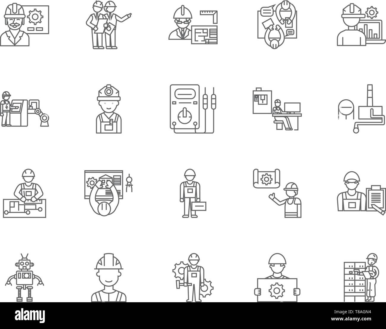 Energy conversation system line icons, signs, vector set, outline illustration concept  Stock Vector