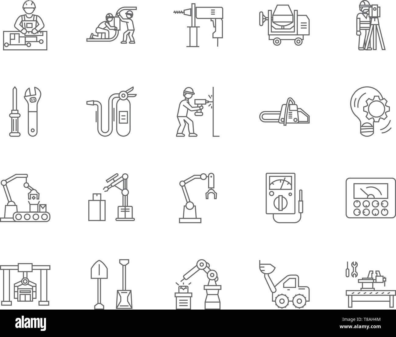 Equipment line icons, signs, vector set, outline illustration concept