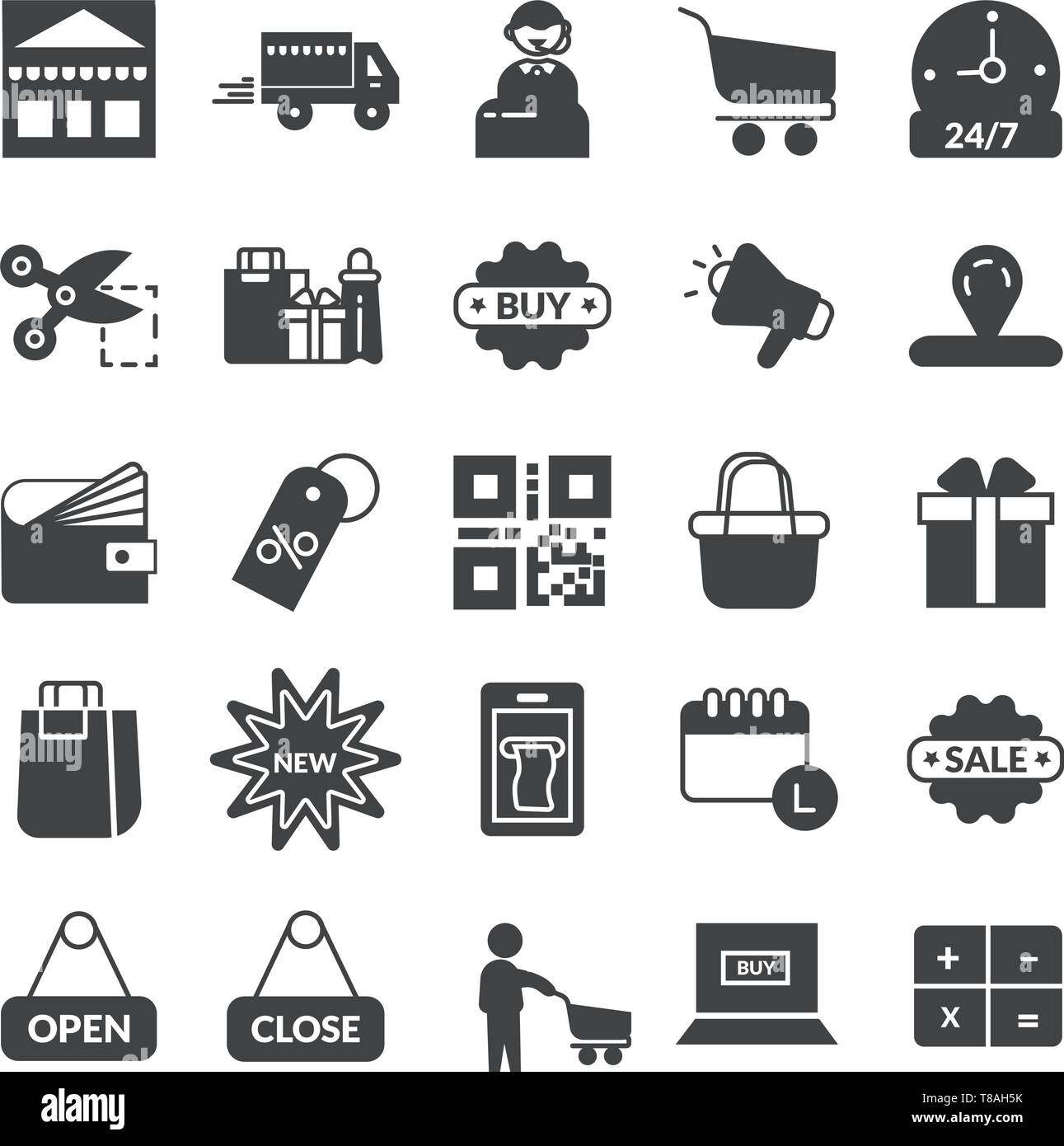 shopping, E-commerce icon - Vector shopping, E-commerce icon set for website or mobile. Stock Vector