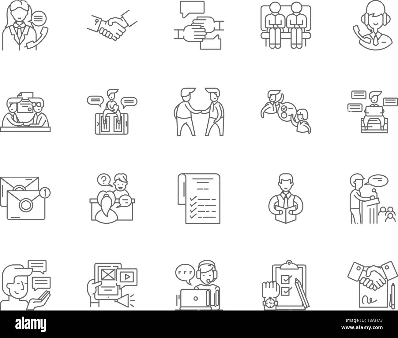 Etiquette line icons, signs, vector set, outline illustration concept  Stock Vector