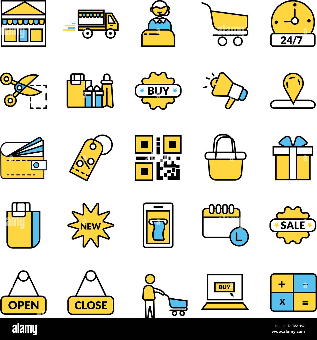 shopping, E-commerce icon - Vector shopping, E-commerce icon set for website or mobile. Stock Vector