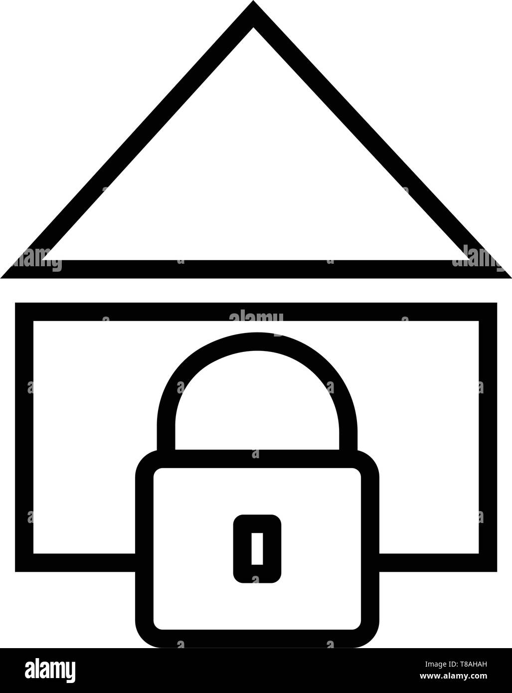 House with lock icon. vector house and lock sign symbol- vector Stock ...