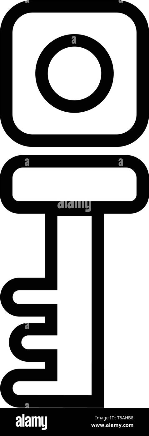 Key icon flat black Black and White Stock Photos & Images - Alamy