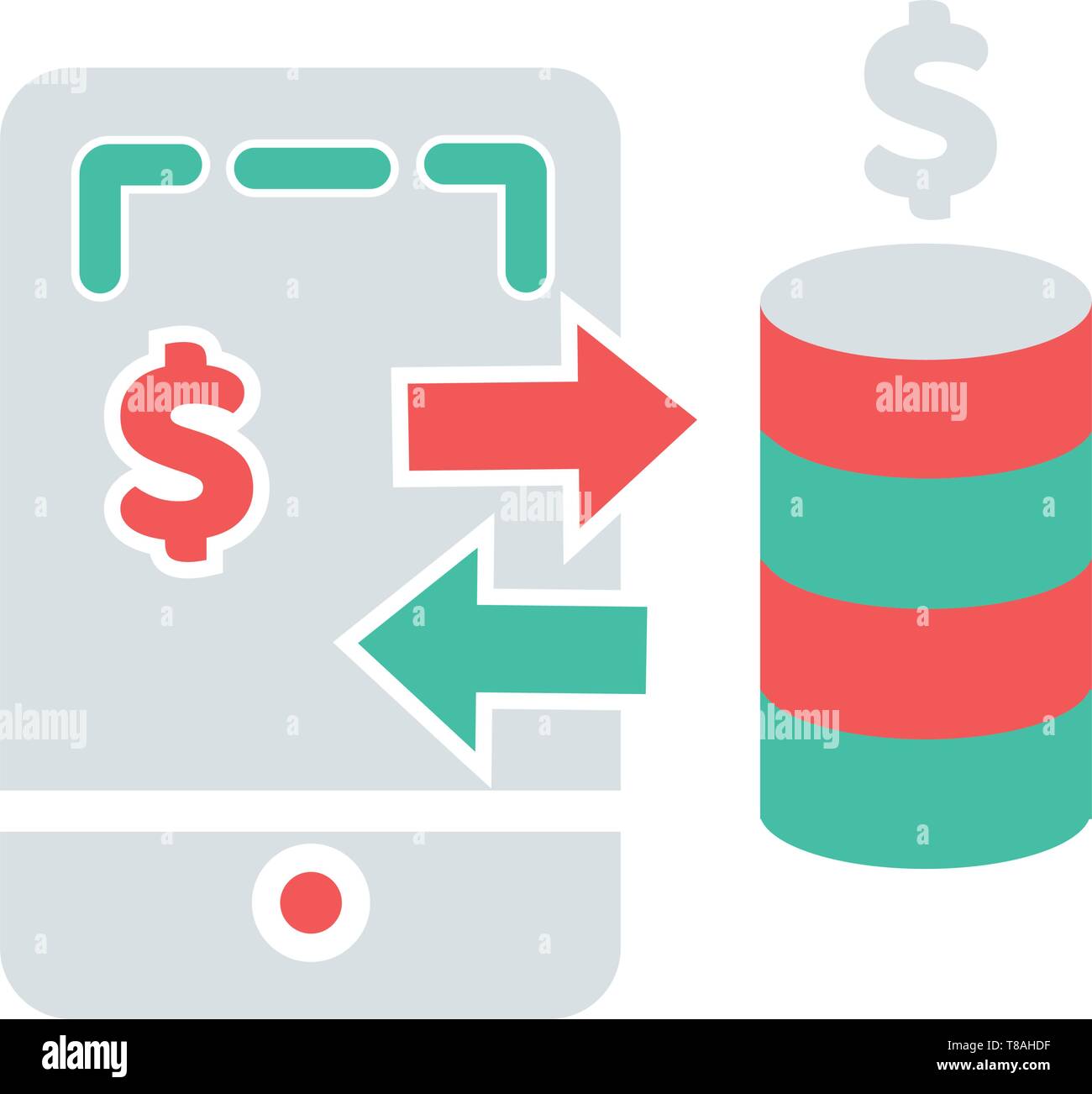 Mobile Payment icon. mobile payment vector perfect pixel icon for website or mobile apps Stock Vector