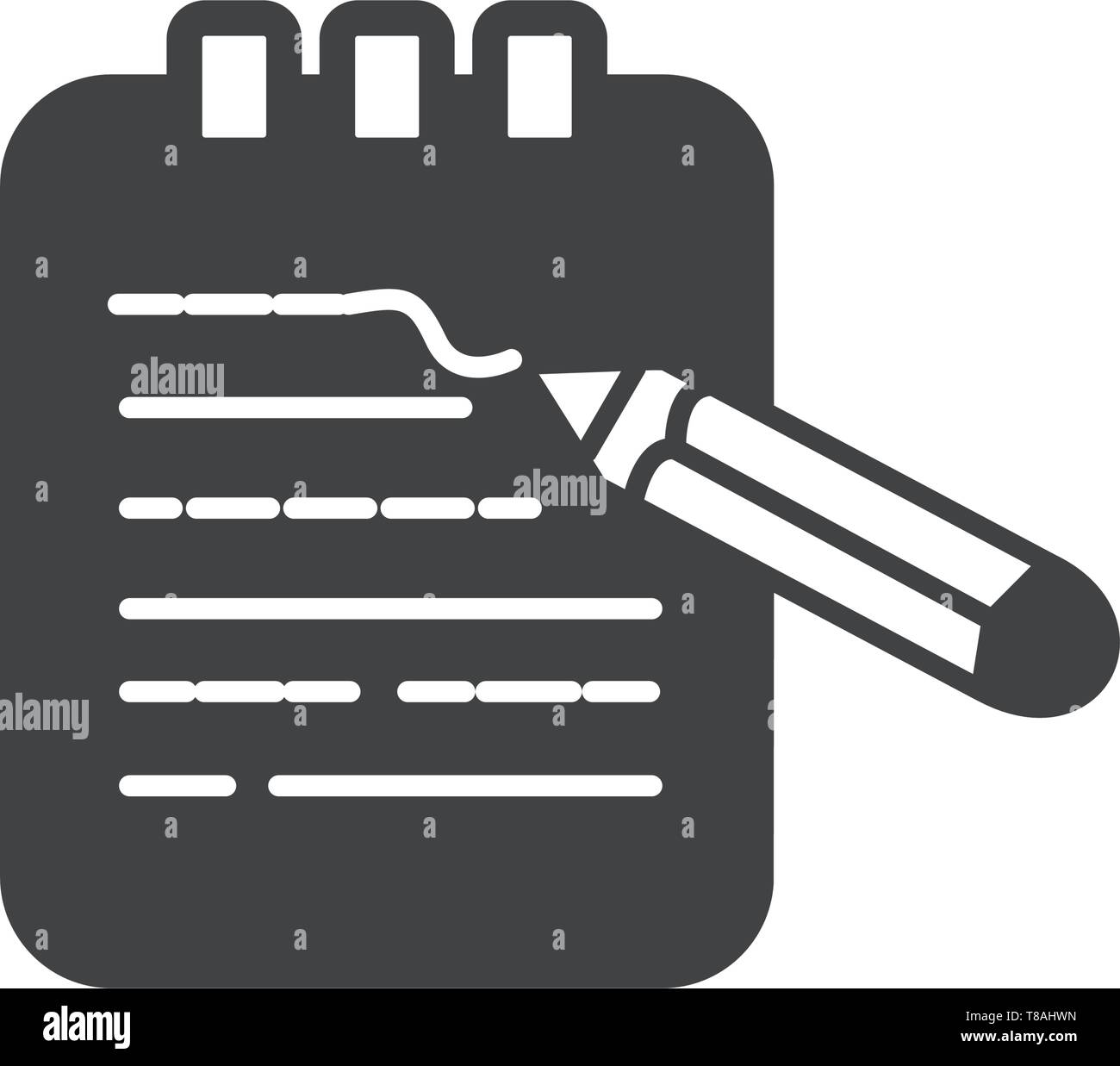 Write note icon vector vector symbol. Stock Vector