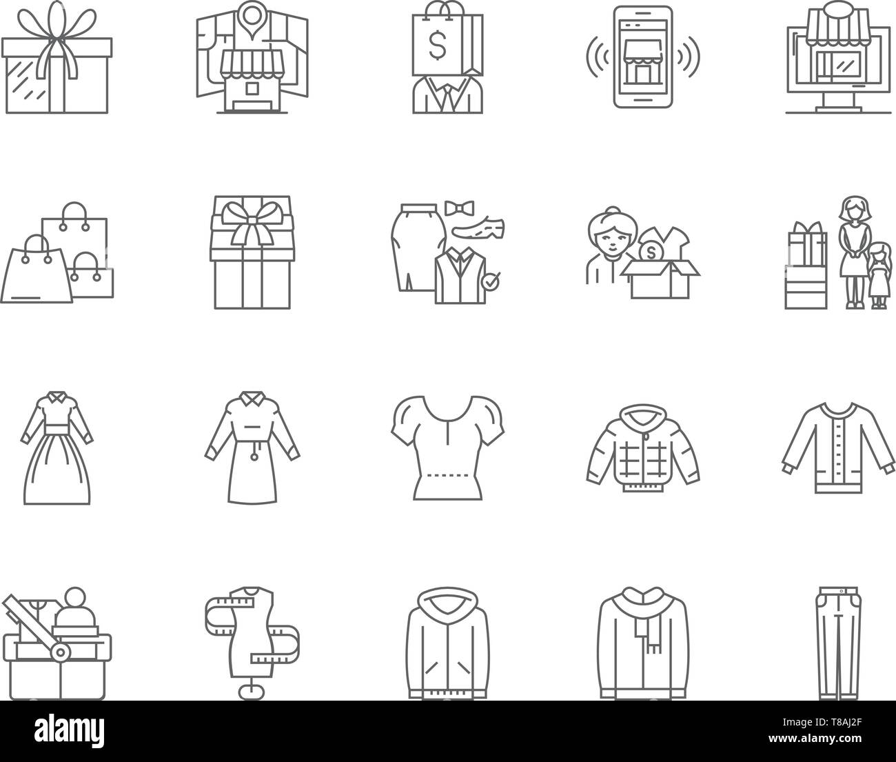 Fashion store boutique line icons, signs, vector set, outline illustration  concept Stock Vector Image & Art - Alamy