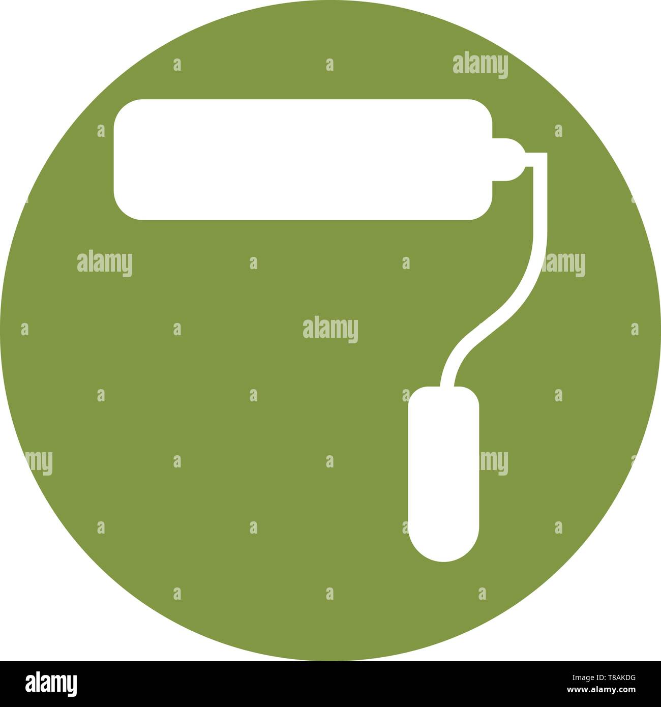 Paint roller brush icon- vector sing symbol brush. Stock Vector