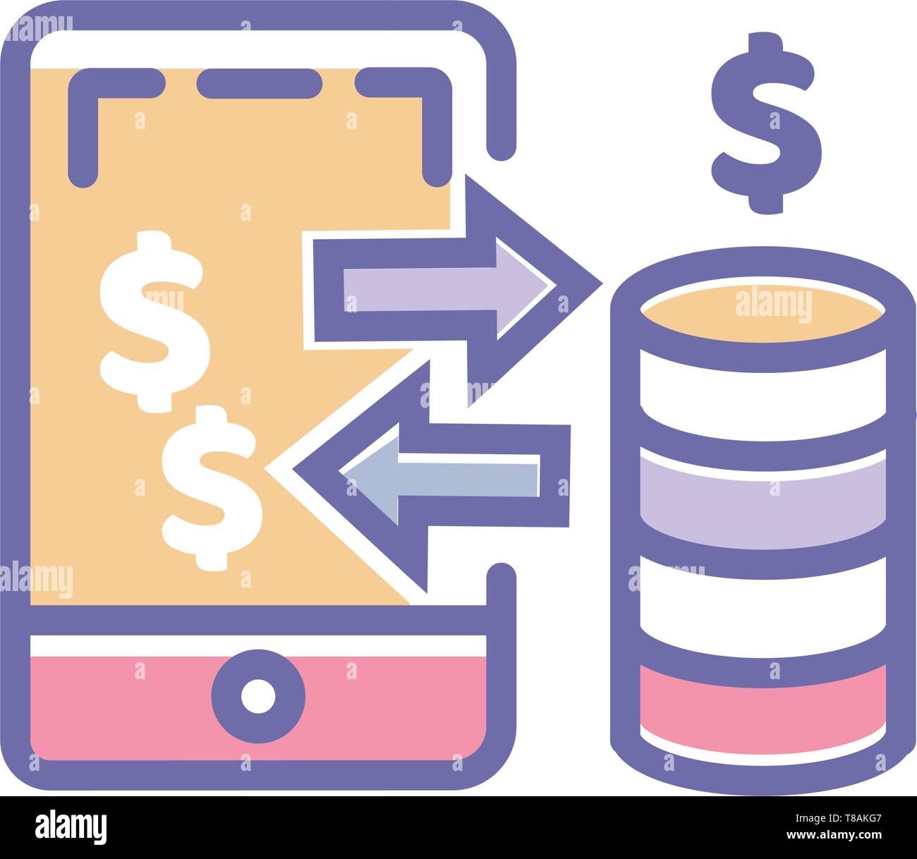 Mobile Payment icon. mobile payment vector perfect pixel icon for website or mobile apps Stock Vector