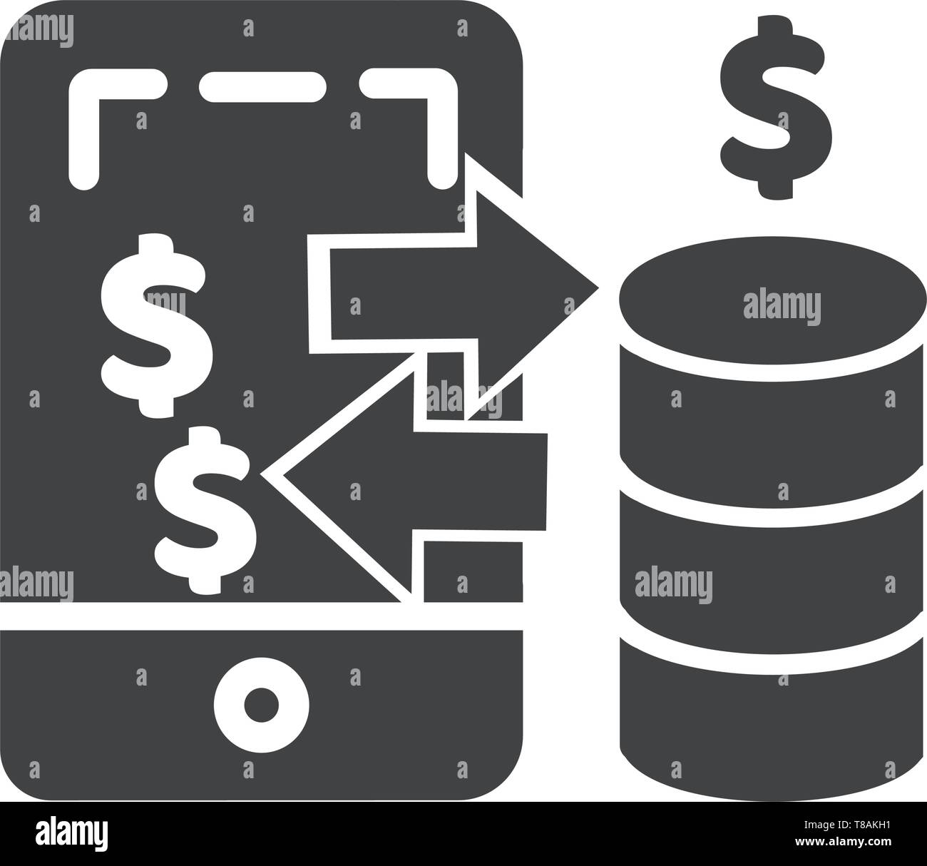 Mobile Payment icon. mobile payment vector perfect pixel icon for website or mobile apps Stock Vector