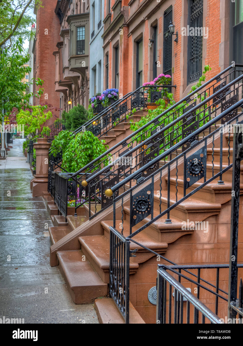 Upper east side new york brownstone hires stock photography and images