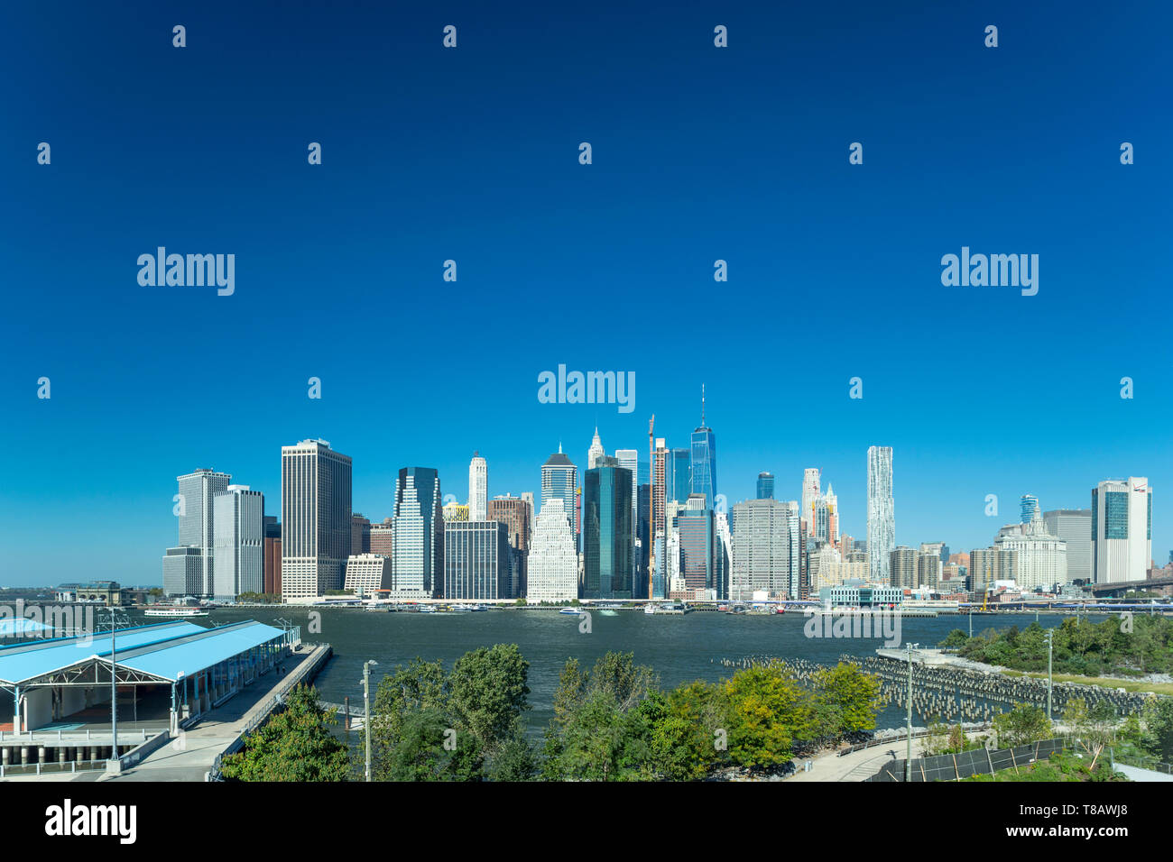 DOWNTOWN SKYLINE EAST RIVER MANHATTAN NEW YORK CITY USA Stock Photo - Alamy