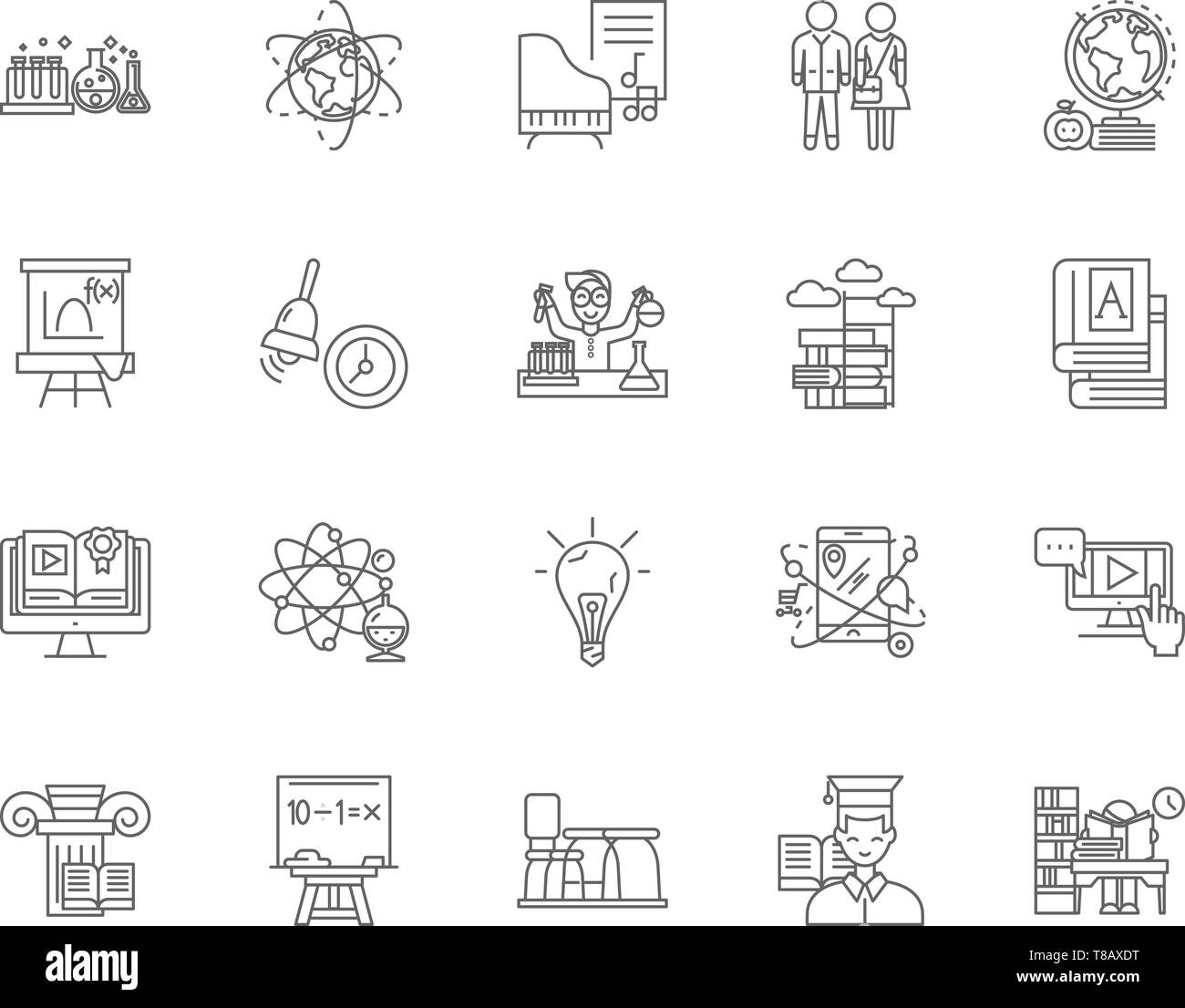 Gymnasium line icons, signs, vector set, outline illustration concept ...