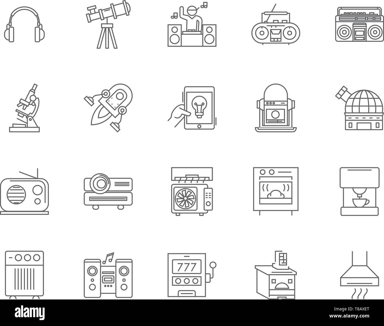 Hardware and tools line icons, signs, vector set, outline illustration concept Stock Vector