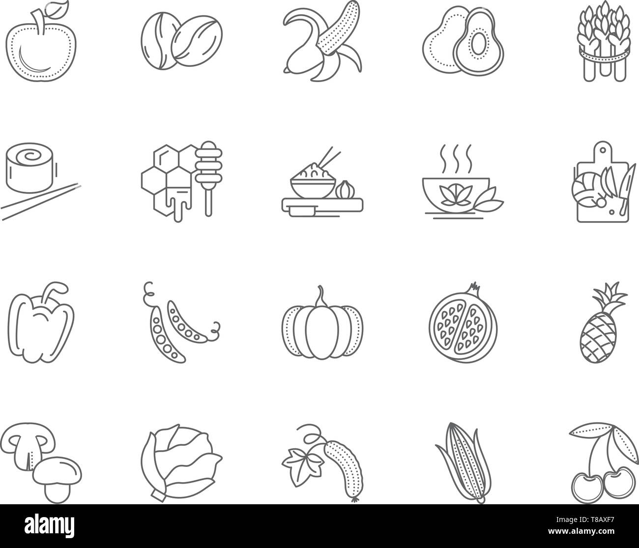 Health And Nutrition Line Icons Signs Vector Set Outline Illustration Concept Stock Vector 9474