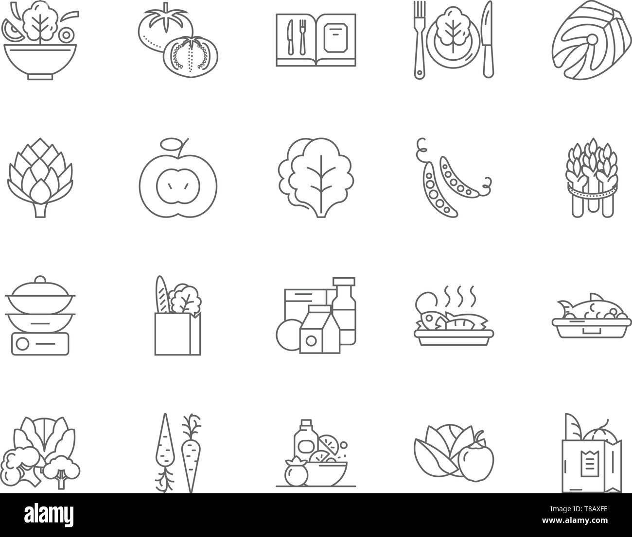 Health products line icons, signs, vector set, outline illustration concept Stock Vector Image