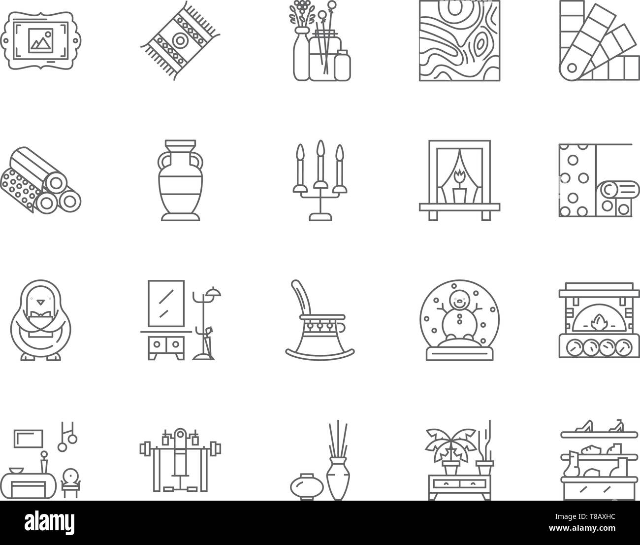 Homedecor line icons, signs, vector set, outline illustration concept ...