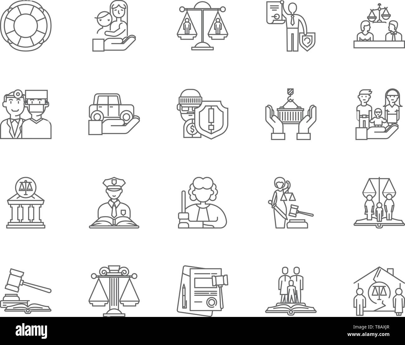 Human right line icons, signs, vector set, outline illustration concept ...