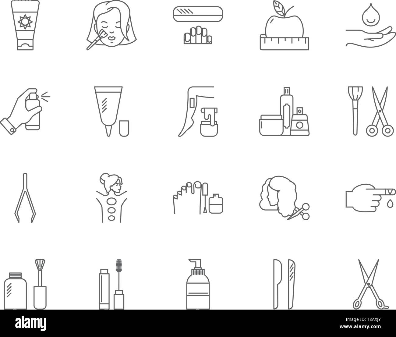 Hygiene line icons, signs, vector set, outline illustration concept  Stock Vector