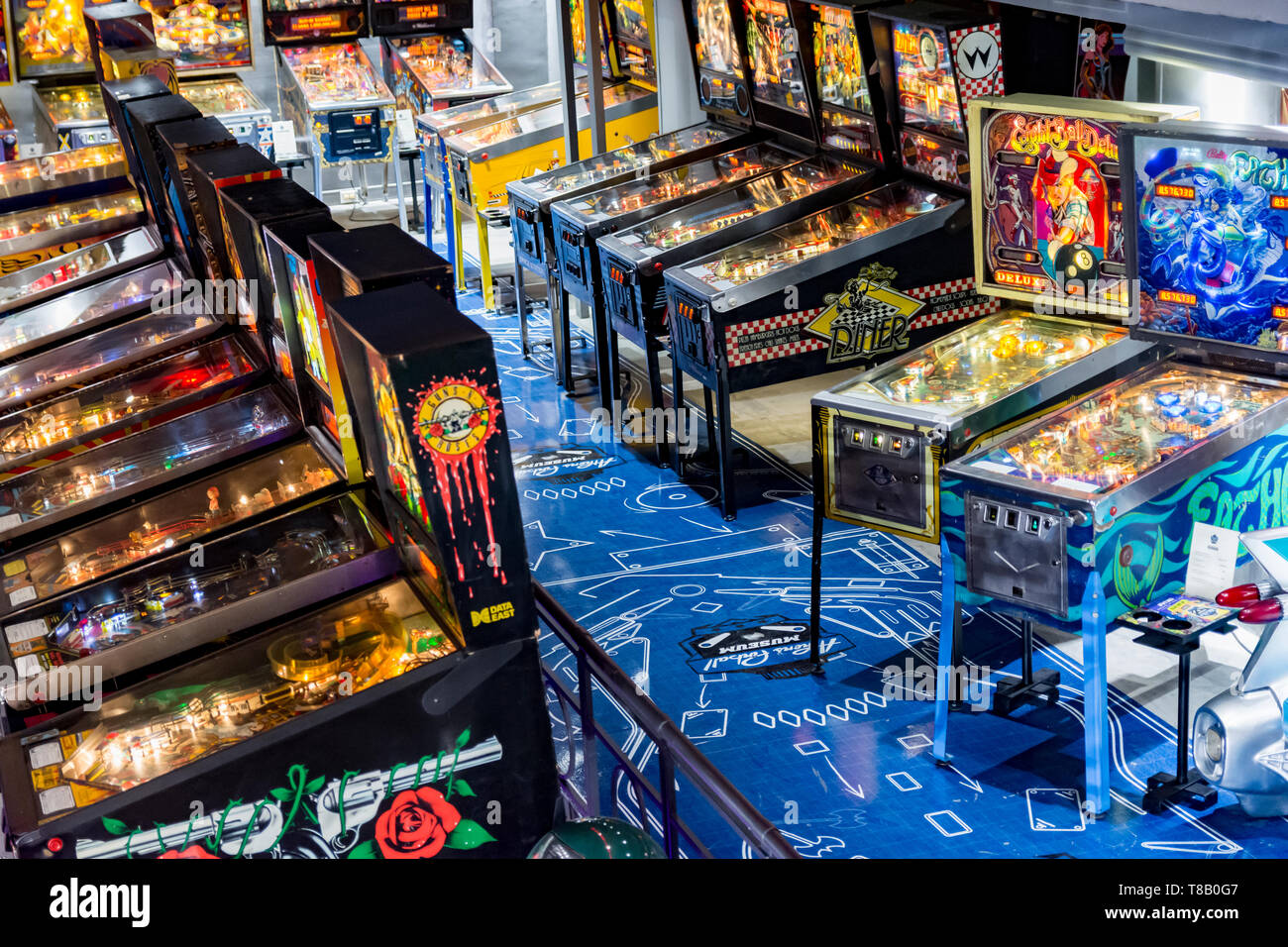 Interior photos from Athens Pinball Museum in Greece Stock Photo Alamy