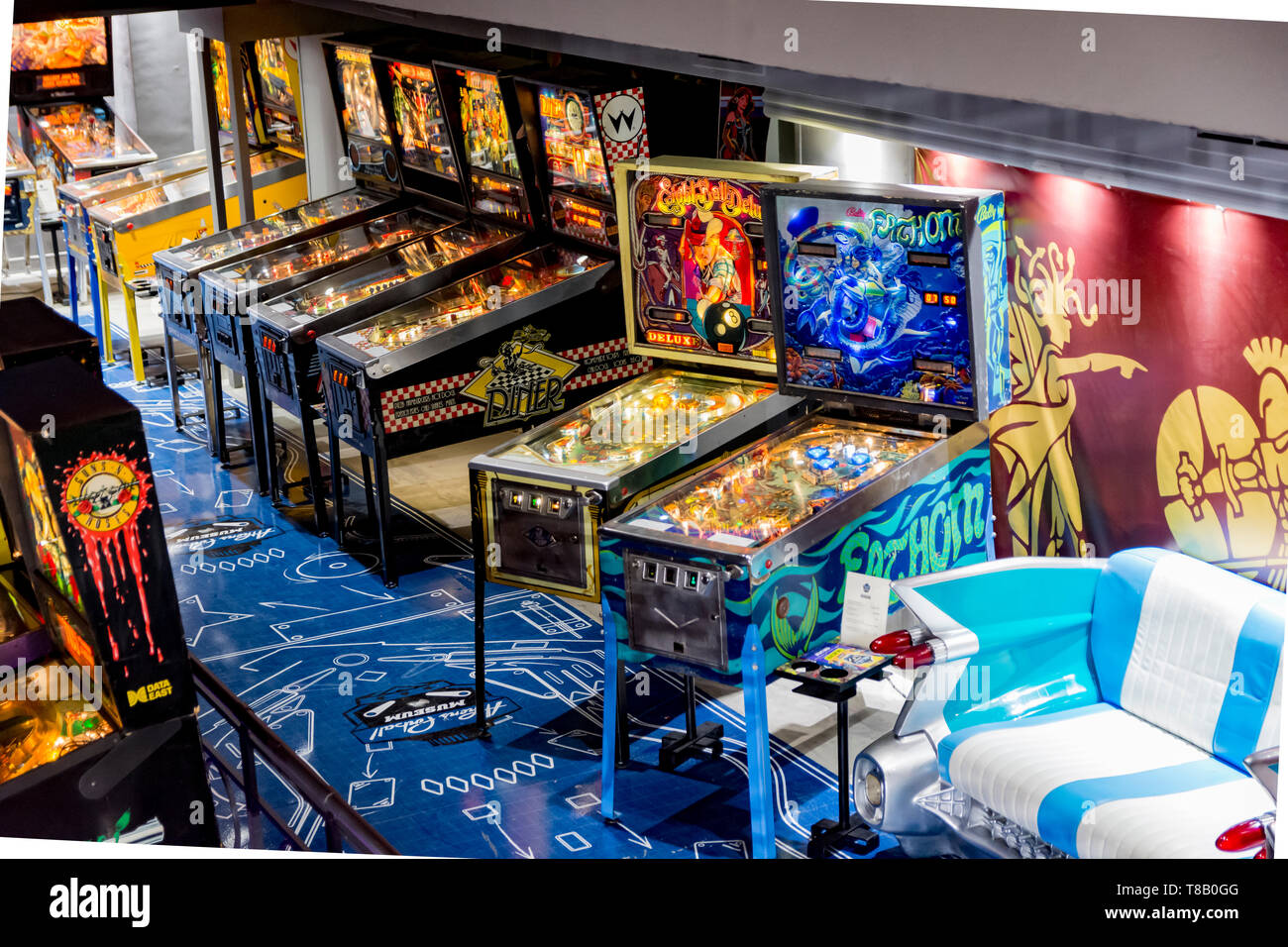 Interior photos from Athens Pinball Museum in Greece Stock Photo Alamy