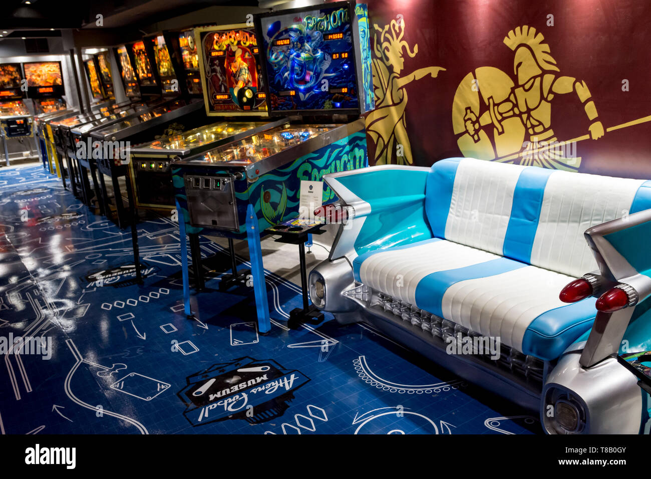 Interior photos from Athens Pinball Museum in Greece Stock Photo Alamy