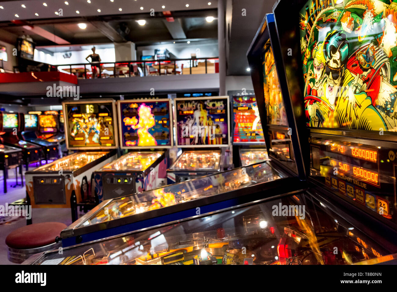 Interior photos from Athens Pinball Museum in Greece Stock Photo Alamy