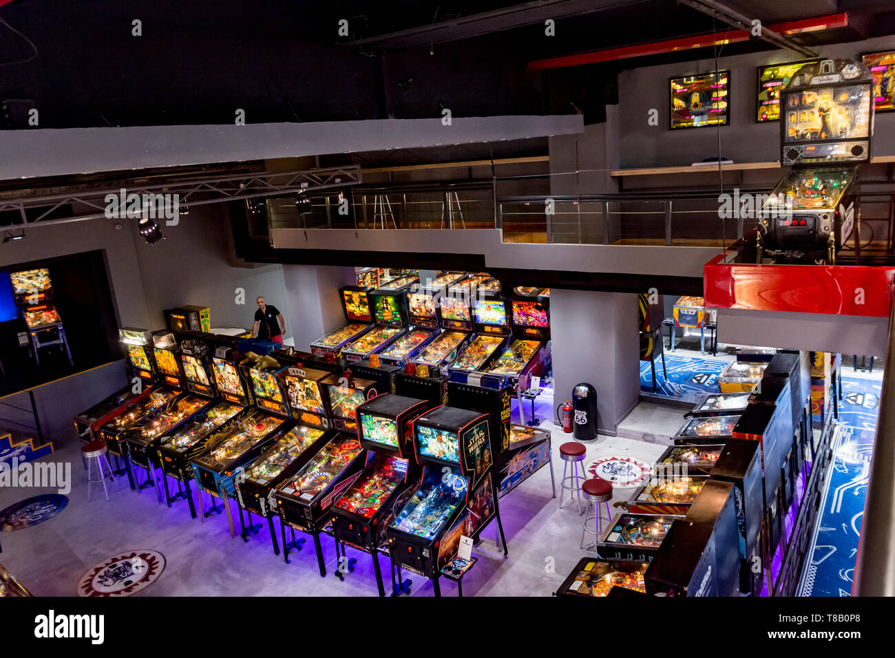 Interior photos from Athens Pinball Museum in Greece Stock Photo Alamy