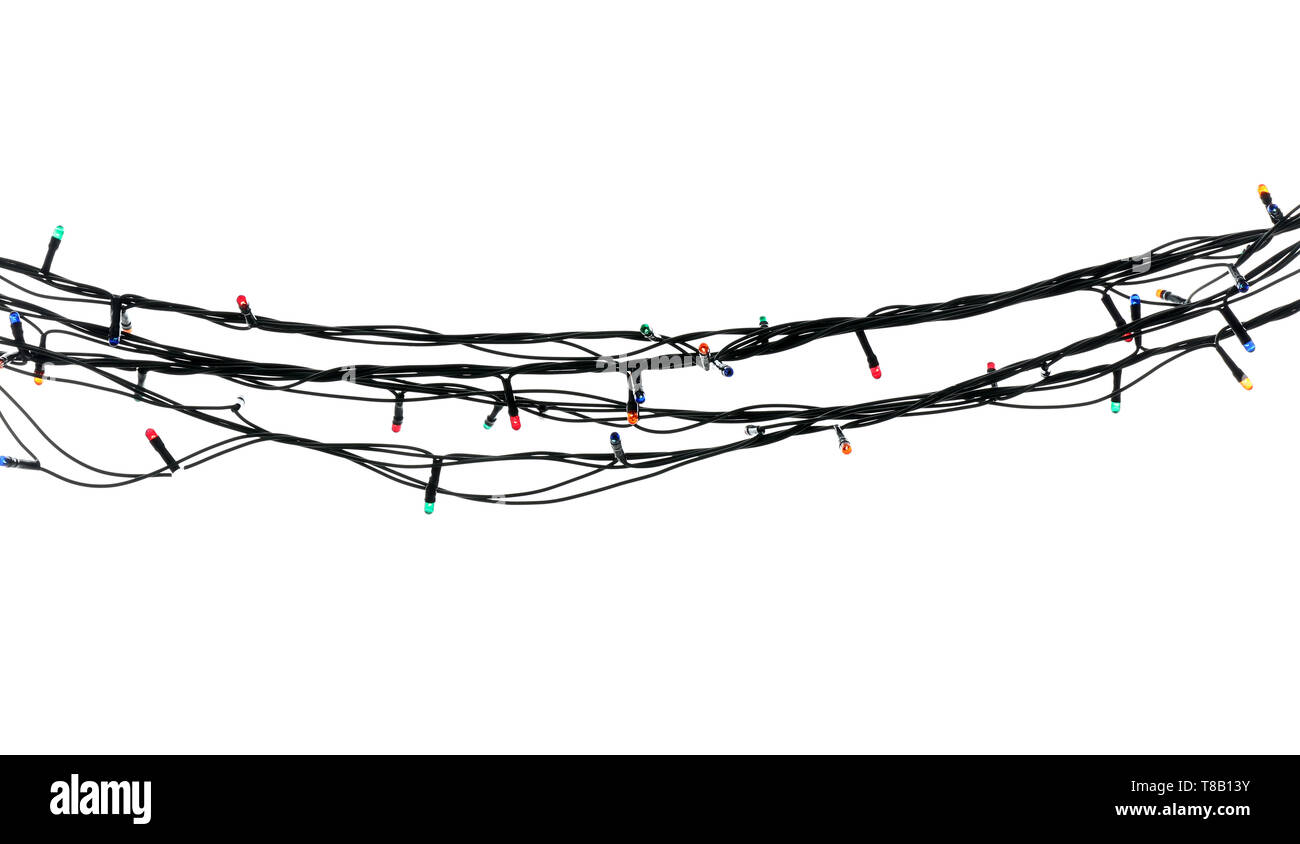 Christmas garland on white background Stock Photo - Alamy