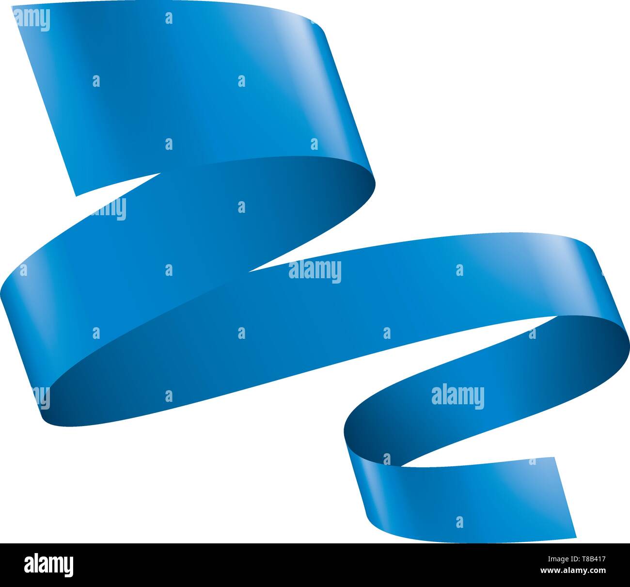 blue ribbon on white background. Vector illustration Stock Vector Image ...