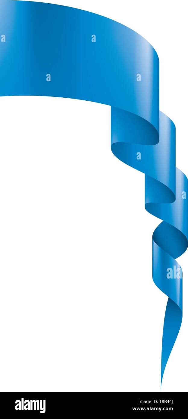 blue ribbon on white background. Vector illustration Stock Vector Image ...