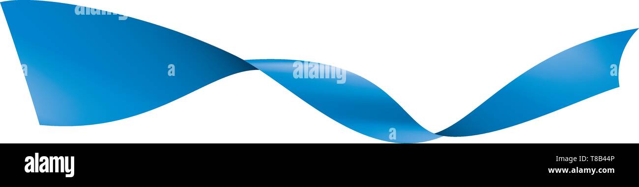 blue ribbon on white background. Vector illustration Stock Vector Image ...