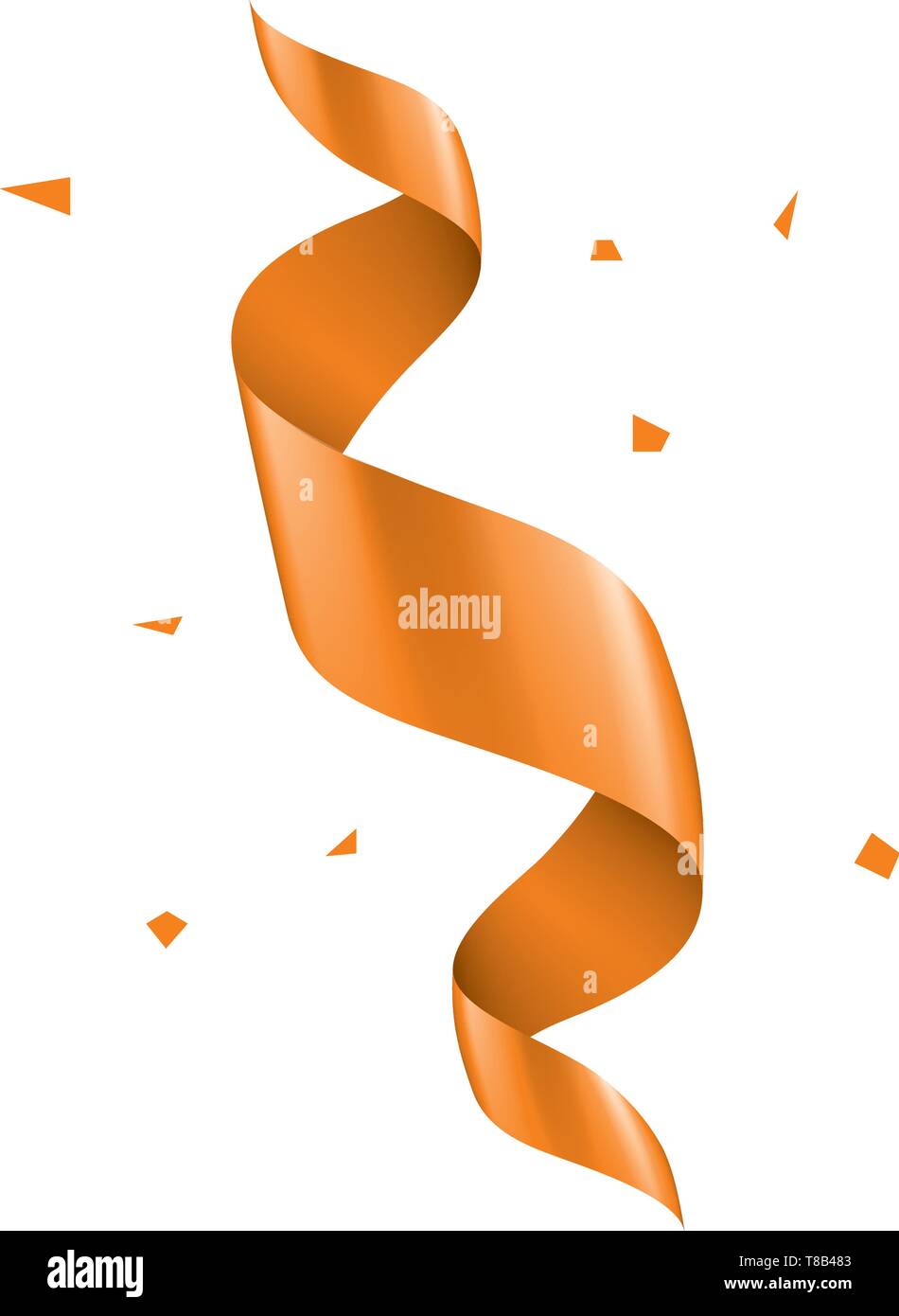 orange ribbon on white background. Vector illustration Stock Vector