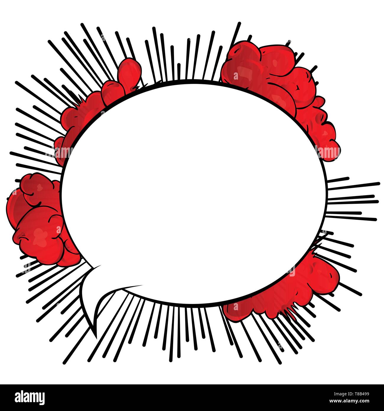 Vector illustrated retro comic book background with big blank speech ...