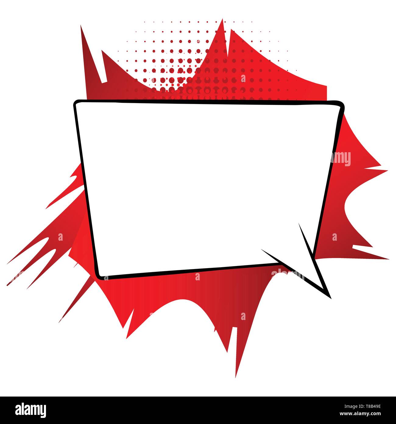 Vector Illustrated Retro Comic Book Background With Big Blank