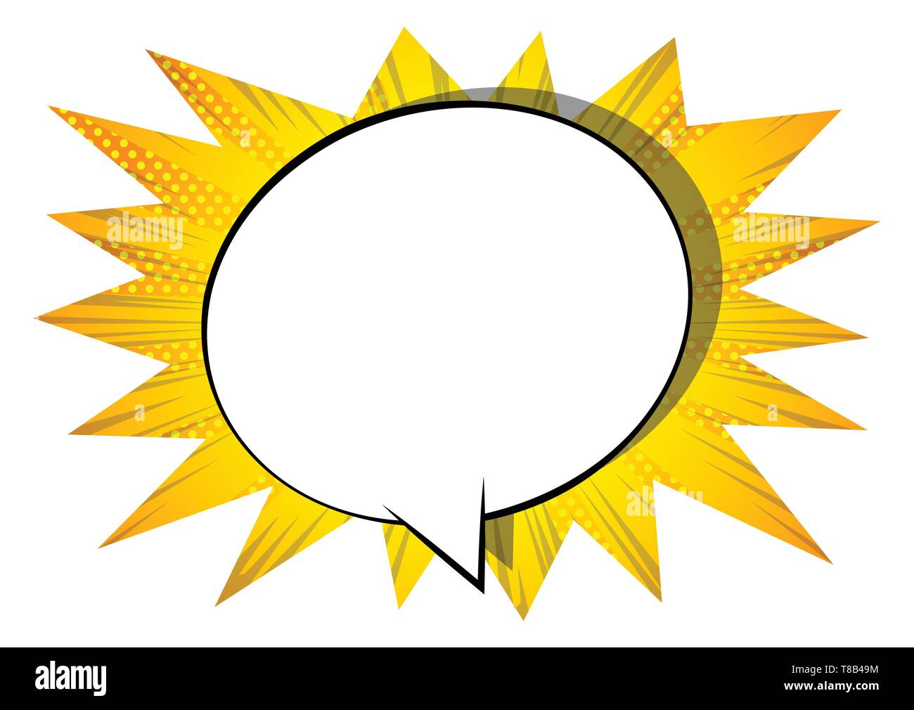 Vector illustrated retro comic book background with big blank speech ...