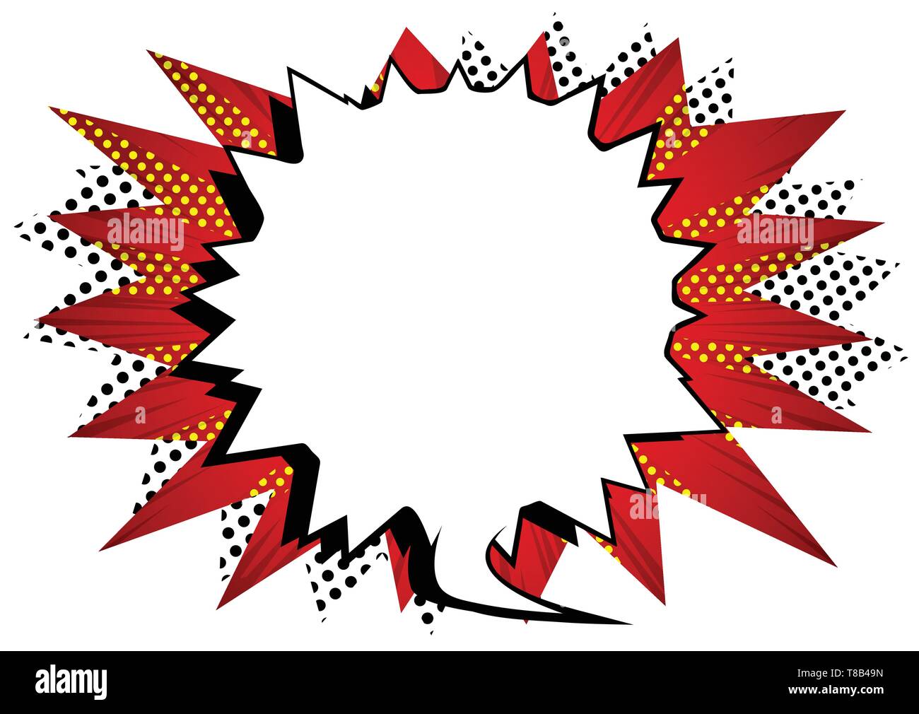 Vector illustrated retro comic book background with big blank speech ...