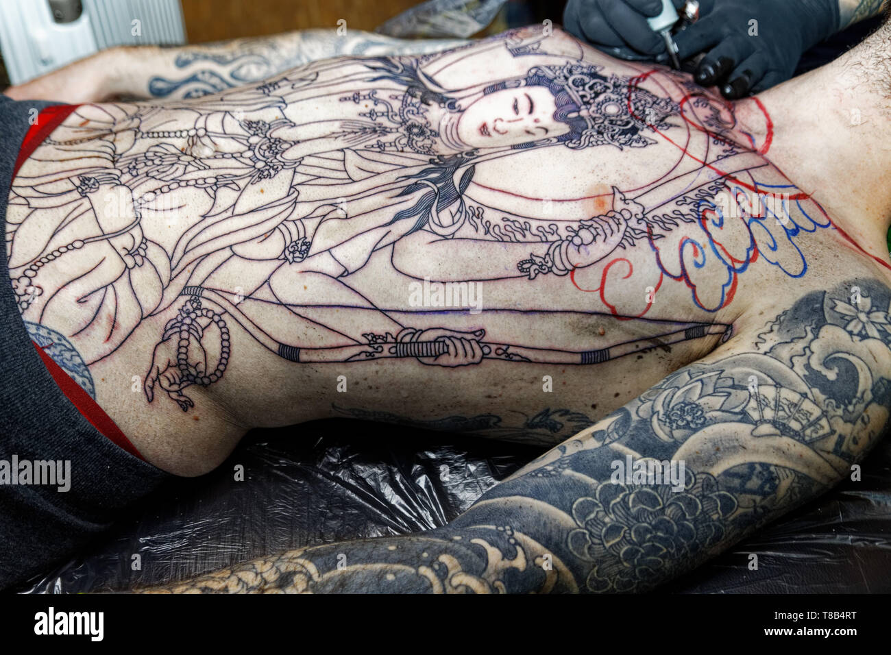 Paris,France.Feb 15,2019.The Tattoo Salon in Great Hall of the Villette on February 15, 2019 in Paris. Credit:Veronique Phitoussi/Alamy Stock Photo Stock Photo