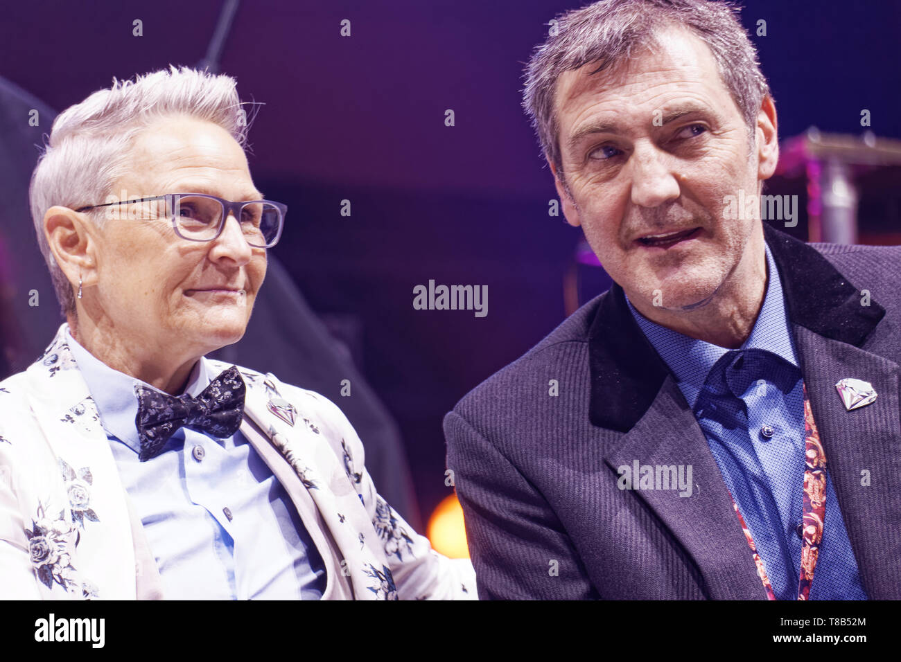 Paris,France.Feb 15,2019.Luke Atkinson(R) & Kari Barba at The Tattoo Salon in Great Hall of the Villette in Paris.©:V Phitoussi/Alamy Stock Photo Stock Photo