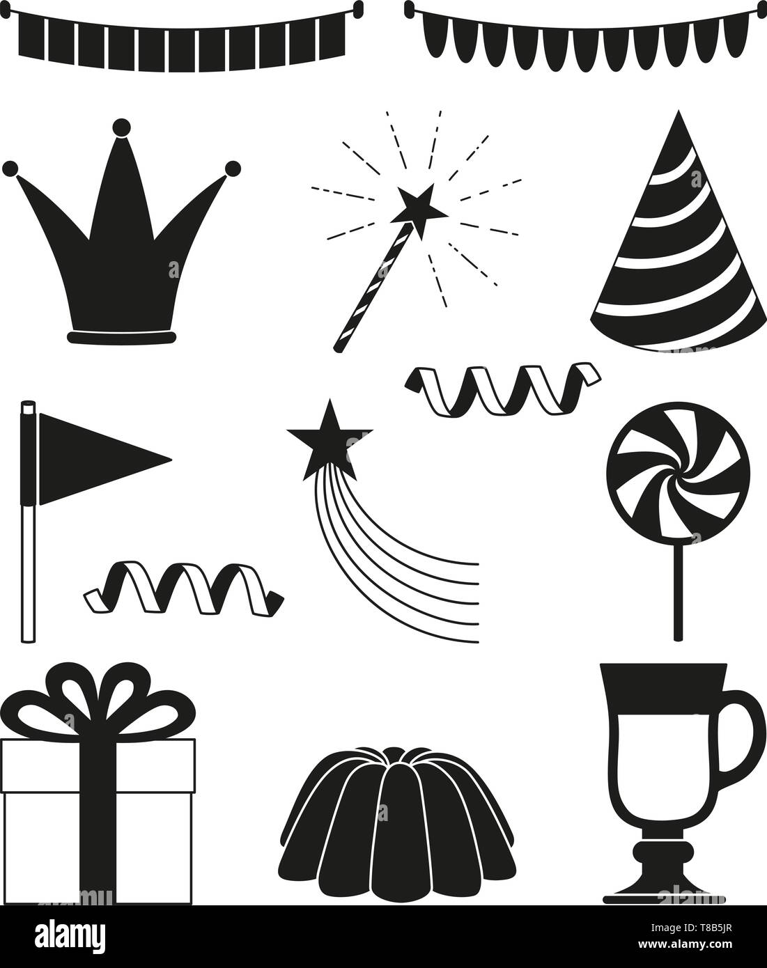 13 black and white party elements set Stock Vector Image & Art Alamy